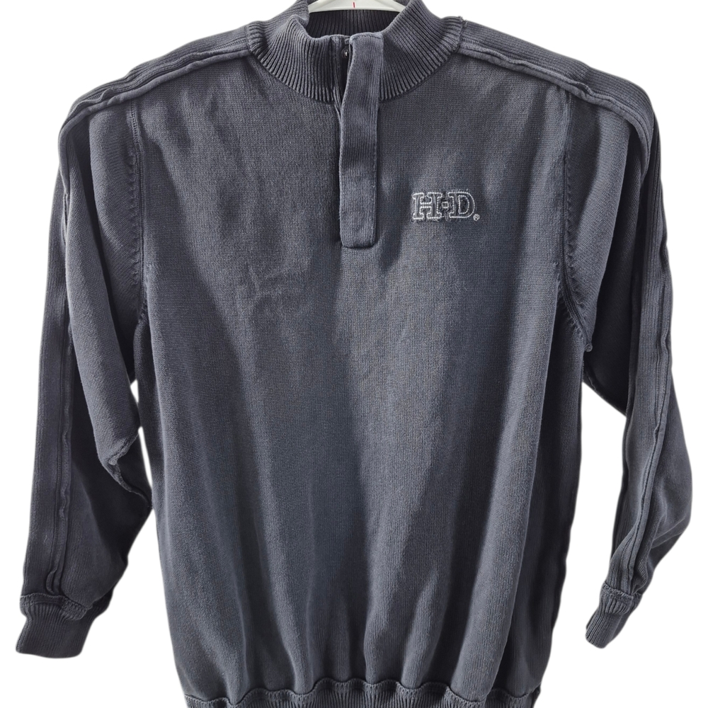 Men's Harley-Davidson Black Button-Up Sweater Large